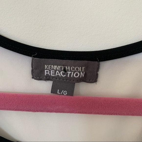 KENNETH COLE BLACK AND WHITE MAXI DRESS SIZE L - Picture 4 of 10